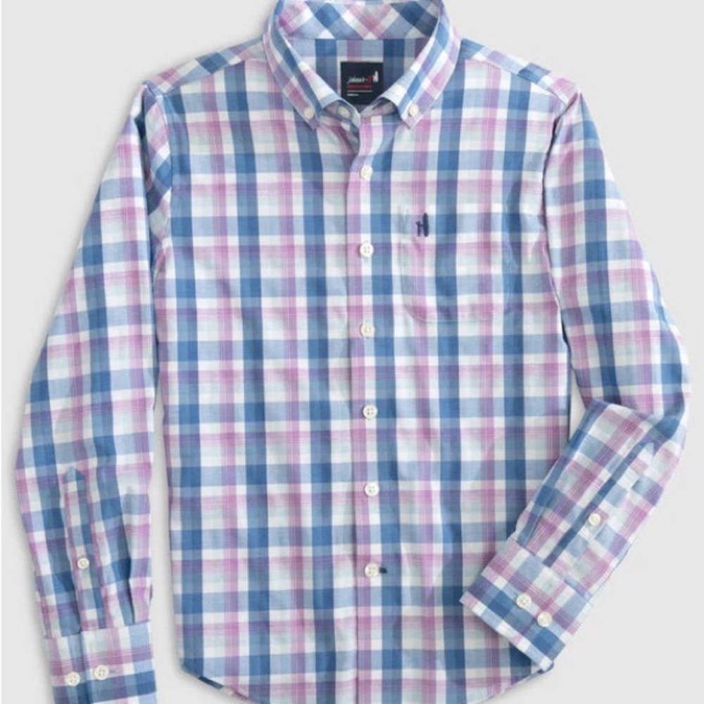johnnie-O Blue and Pink Button Down, size 12